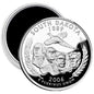 2.25-inch circular silver magnet with South Dakota 1889 2006 quarter coin design