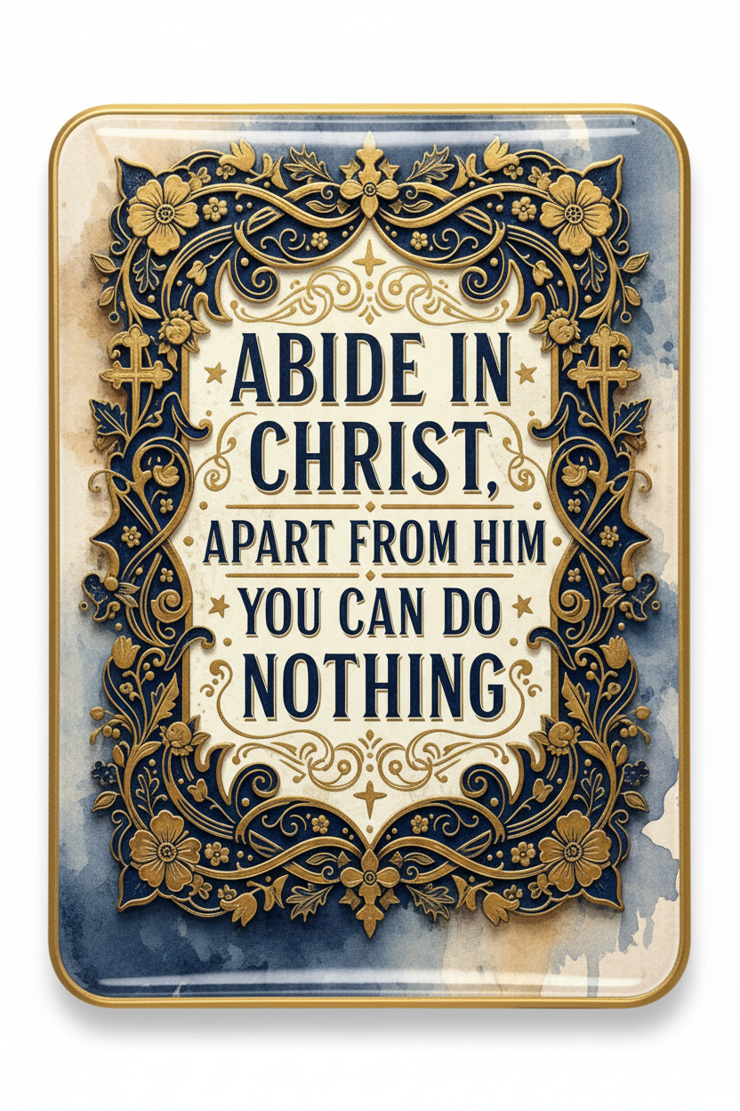 Abide in Christ apart from him you can do nothing Acrylic Fridge Magnetic 3-inch x 4-inch