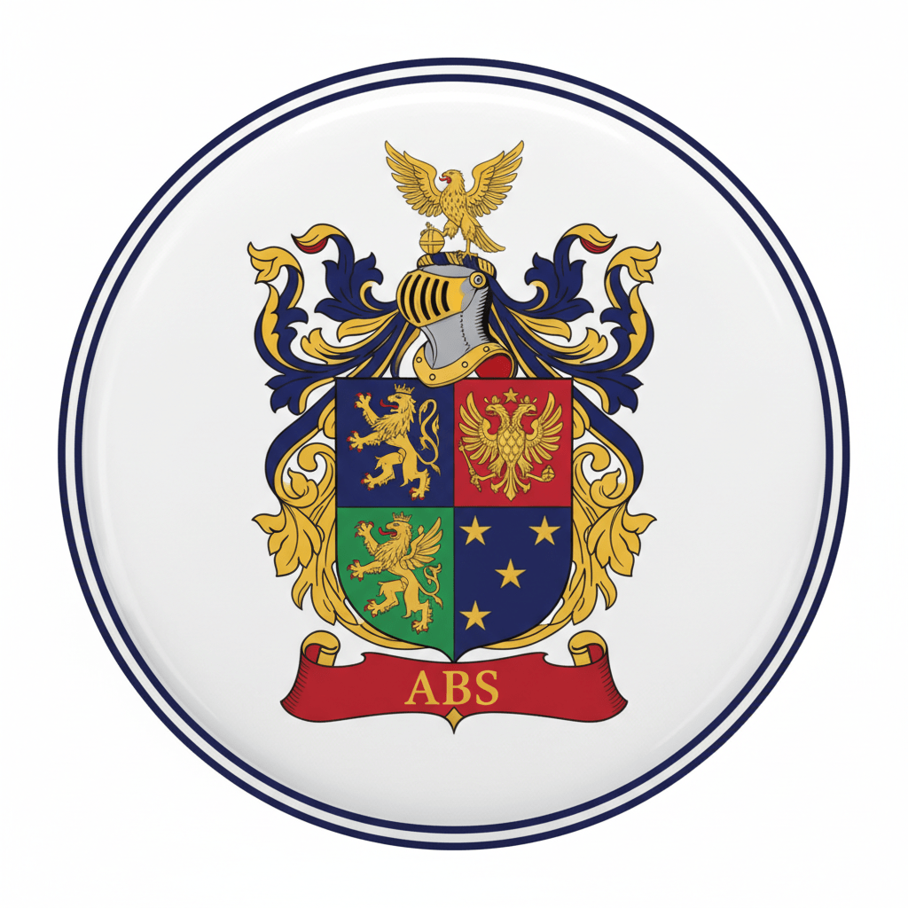 Abs Family Crest Coat of Arms Pinback 3-inch - My Pinbacks