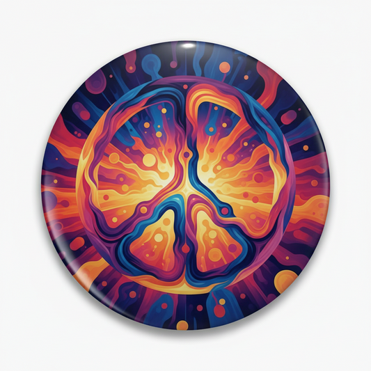 Abstract Peace Sign Pinback 2.25-inch