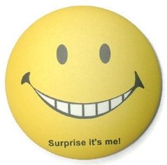 Chic Funny Smile Emoticon Pin Badge Button 1.75 Inches #6