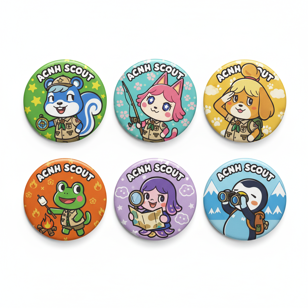 ACNH Scout Pinback 1.25-inch 6 Pcs