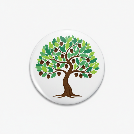 Acorn Tree Pinback 2.25-inch