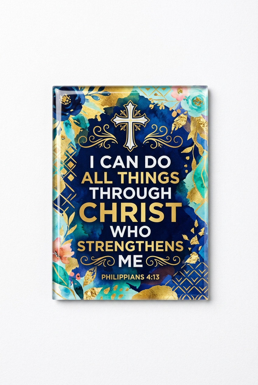 I can do all things through Christ who strengthens me Acrylic Fridge Magnet 3-inch x 4-inch