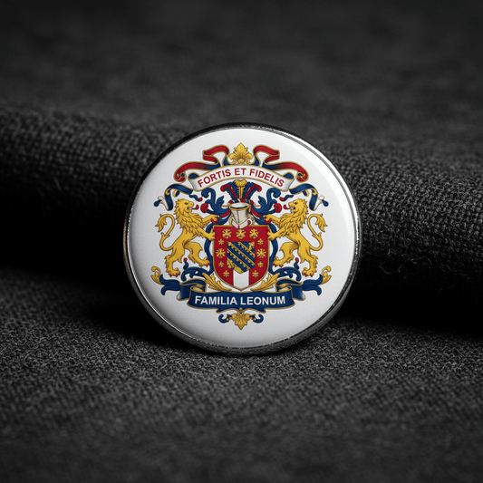 Ad Family Crest Coat of Arms Pinback 3-inch - My Pinbacks