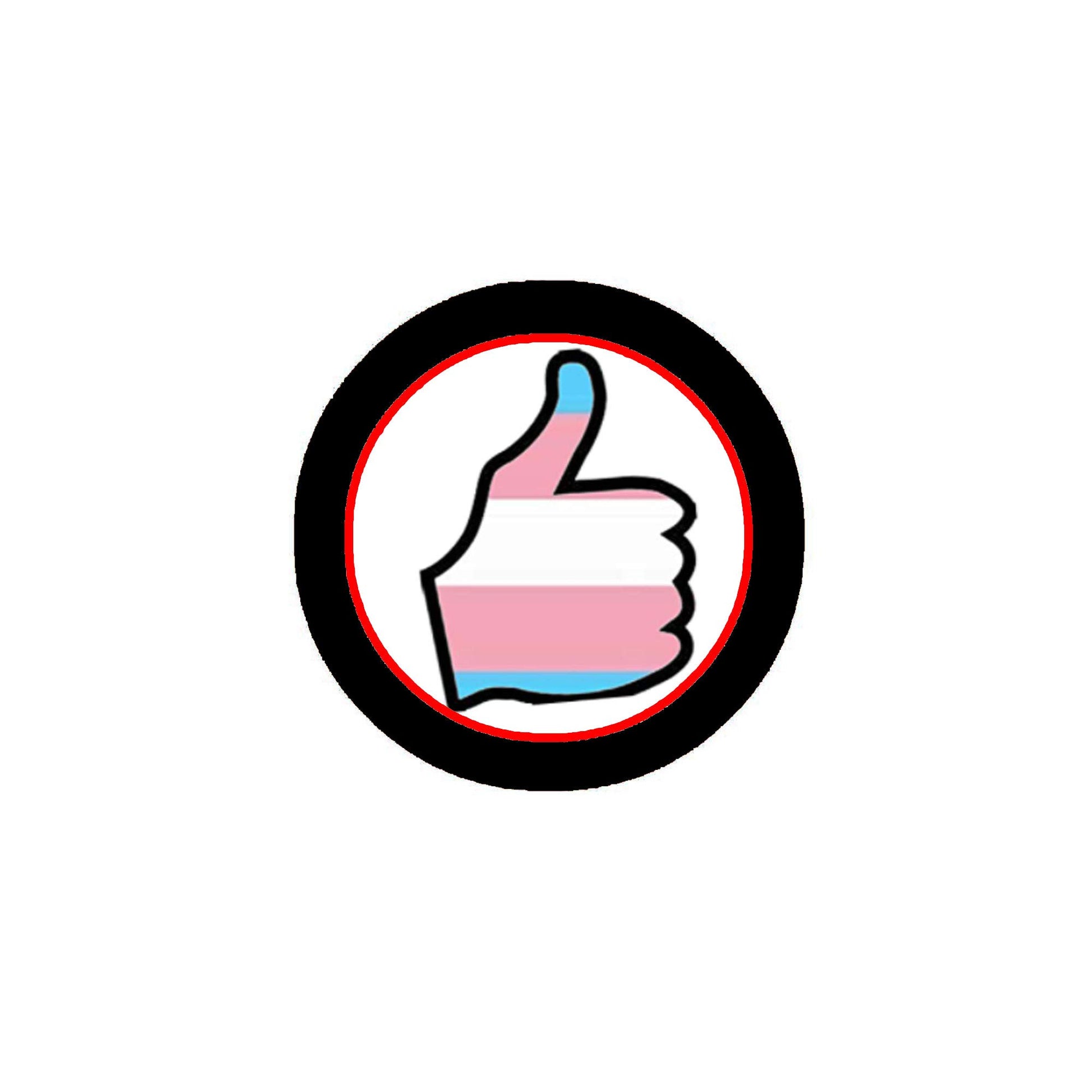 Transgender Pride Flag Thumbs Up Emblem 2.25-inch Pinback Default Title