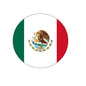 Round Mexico flag bottle opener keychain with center eagle emblem