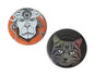 Round button pin set: monkey god and black cat face prints