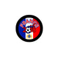 France 2018 soccer pinback: round with flag colors, “FRANCE”, “2”, and soccer ball.