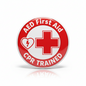AED First Aid CPR Trained Pinback 2.25-inch 12 Pcs