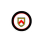 3-inch circular coat of arms magnet with black rim and red-and-gold shield emblem