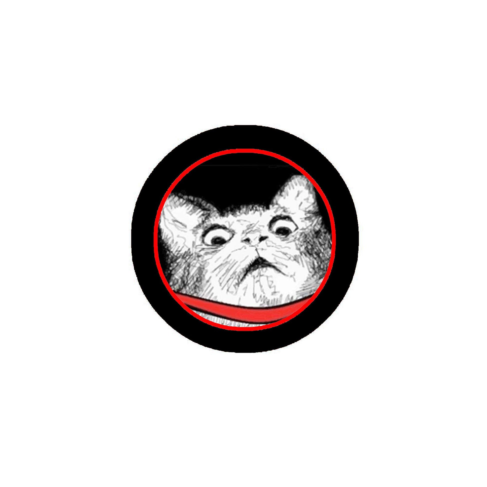 Surprised Cat Gasp Meme Pinback Button Badge Animal Lover Vegetarian Vegan 2.25-inch