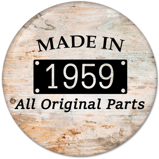 60th Birthday Gifts Made IN 1959 All Original Parts Pinback Button Badges (58mm), NEW