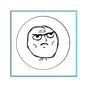 1.25-inch pinback button with black angry face line art on white