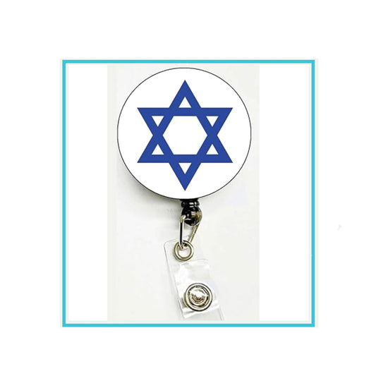 Star of David Symbol Badge Reels Cute Felt Retractable Badge Reels 1.45-inch Default Title