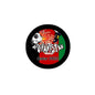 3-inch circular black magnet with Afghanistan crest and Qatar 2022 text