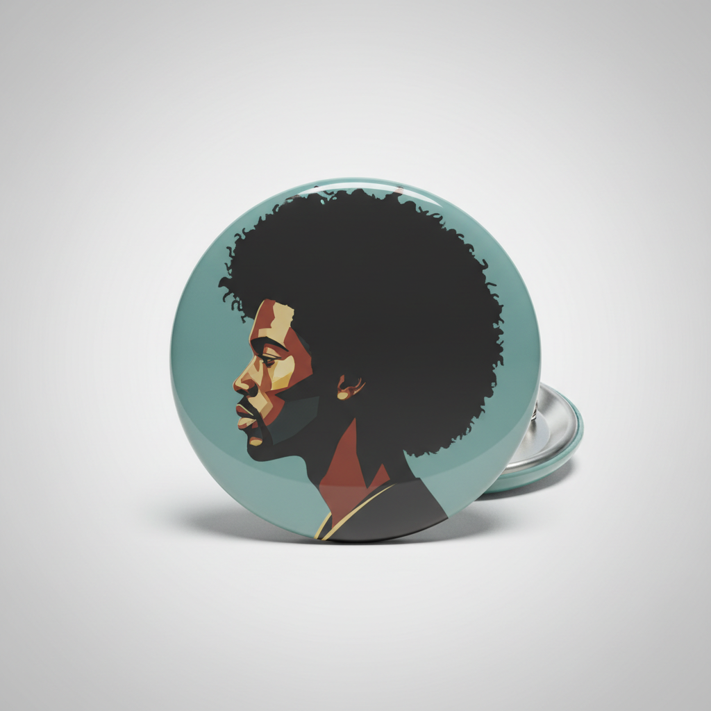 Afro Man Pinback 2.25-inch