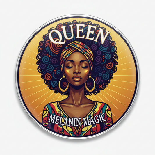 Afro Woman Art Pinback 2.25-inch