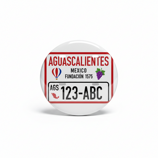 Aguascalientes License Plate Pinback 2.25-inch
