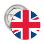 2.25-inch round metal pinback badge with Union Jack flag design