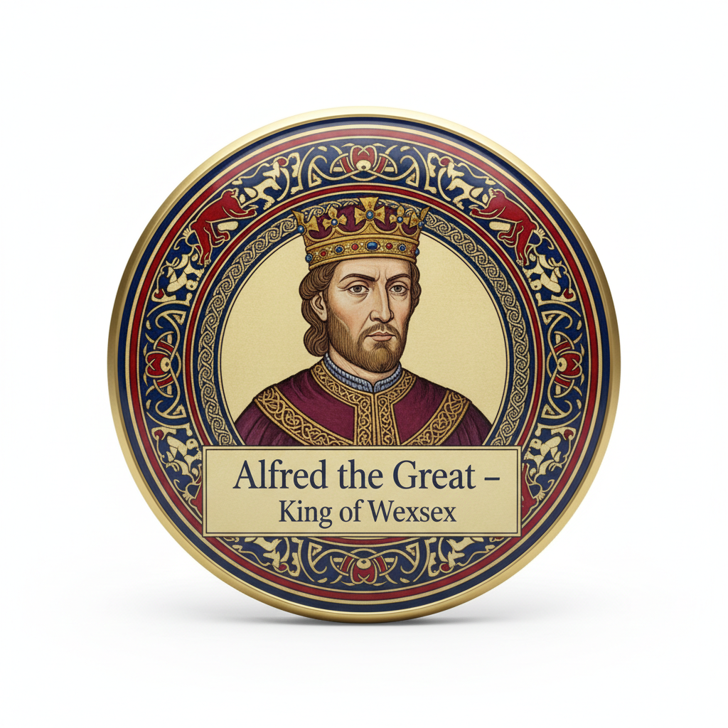 Alfred the Great King Wessex Pinback 2.25-inch Mypinbacks.com