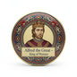 Round Alfred the Great pinback button with king portrait and decorative border, 2.25-inch
