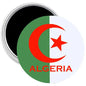 Algeria flag round keychain bottle opener with green, white, red crescent and star