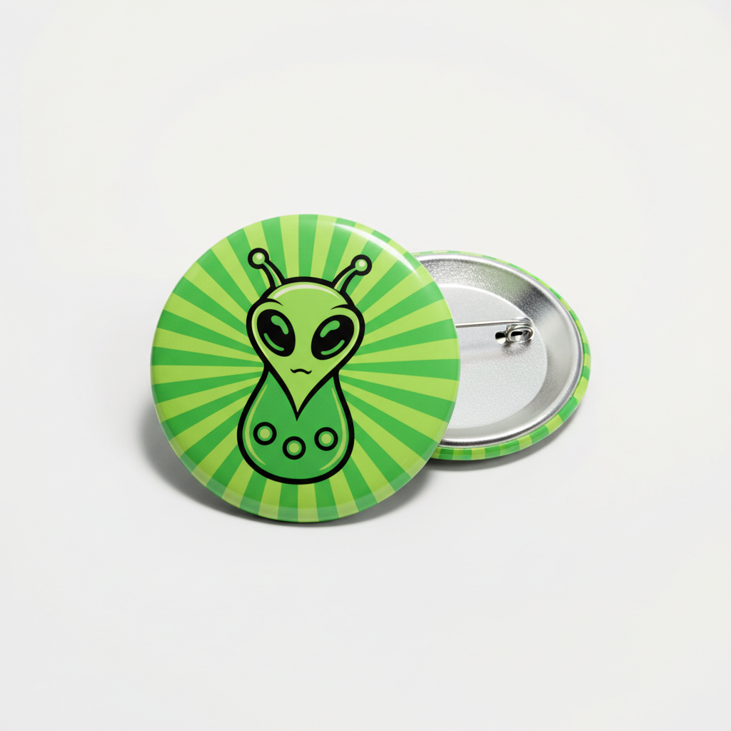 Alien Green Pinback 2.25-inch