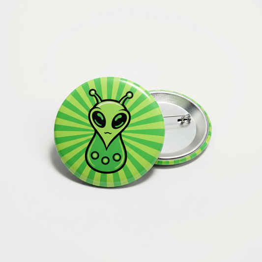 Alien Green Pinback 2.25-inch