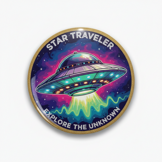 Alien Spaceship Pinback 2.25-inch