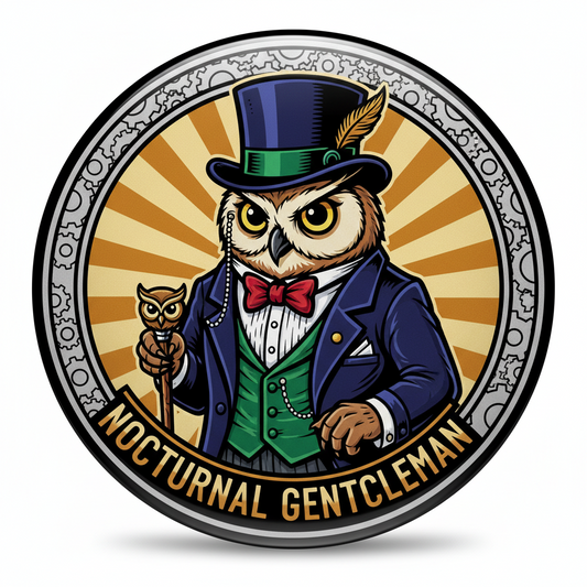 All dressed up Owl Pinback 2.25-inch
