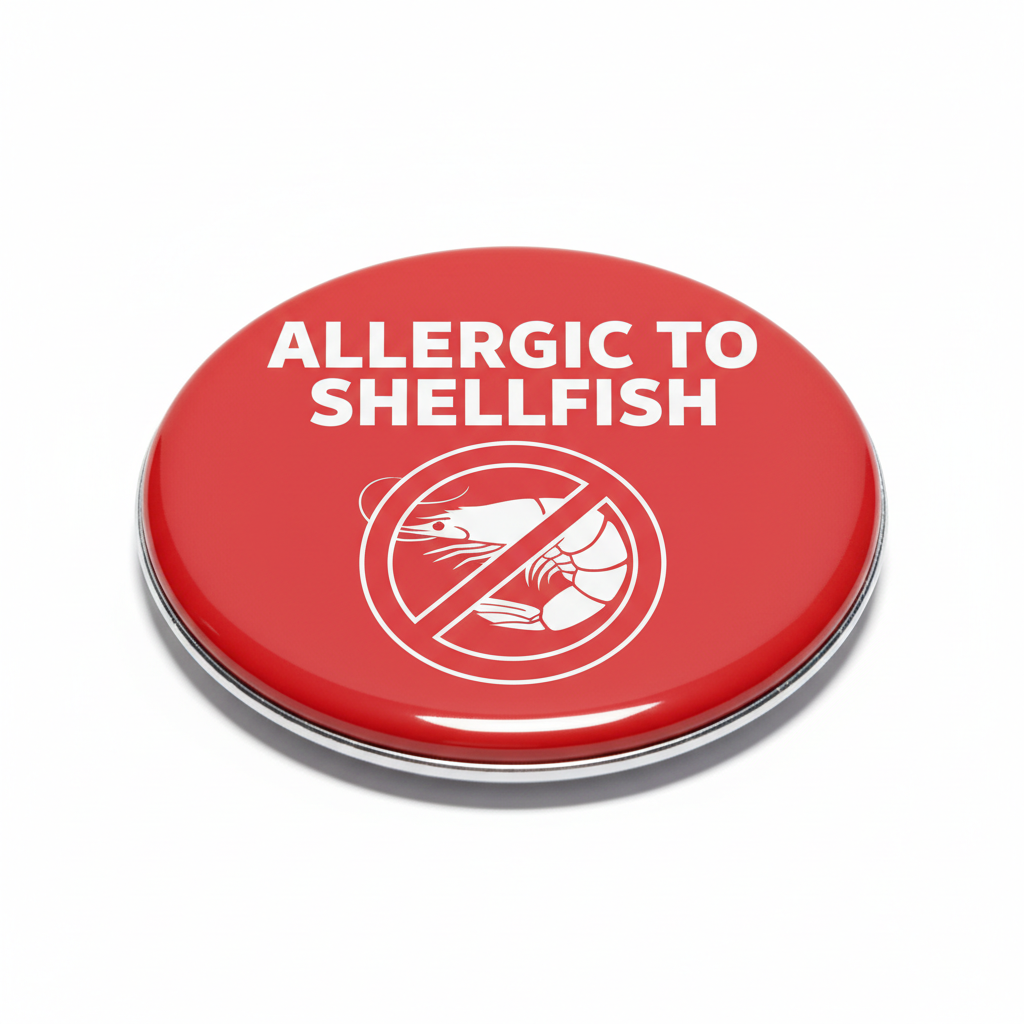 Allergic to SHELLFISH Pinback 2.25-inch