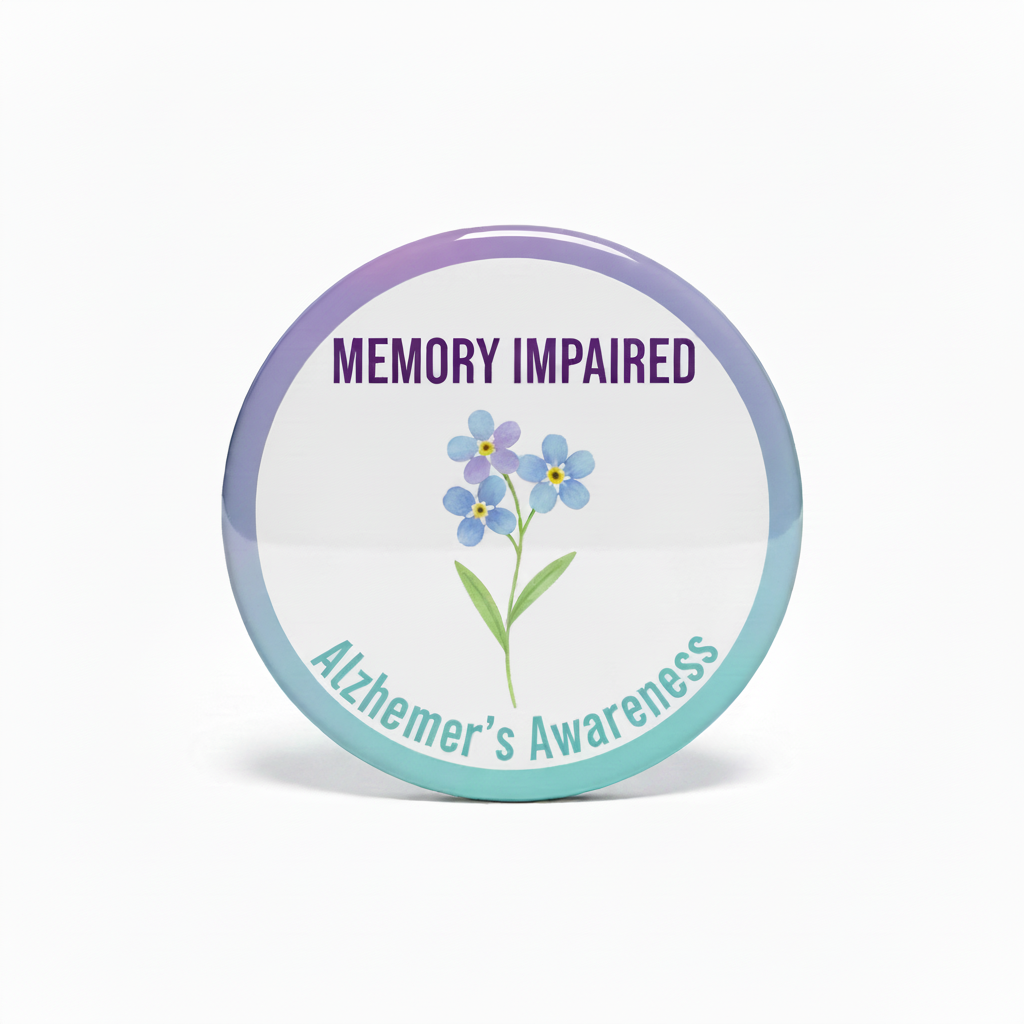 Alzheimer's MEMORY IMPAIRED Pinback 2.25-inch