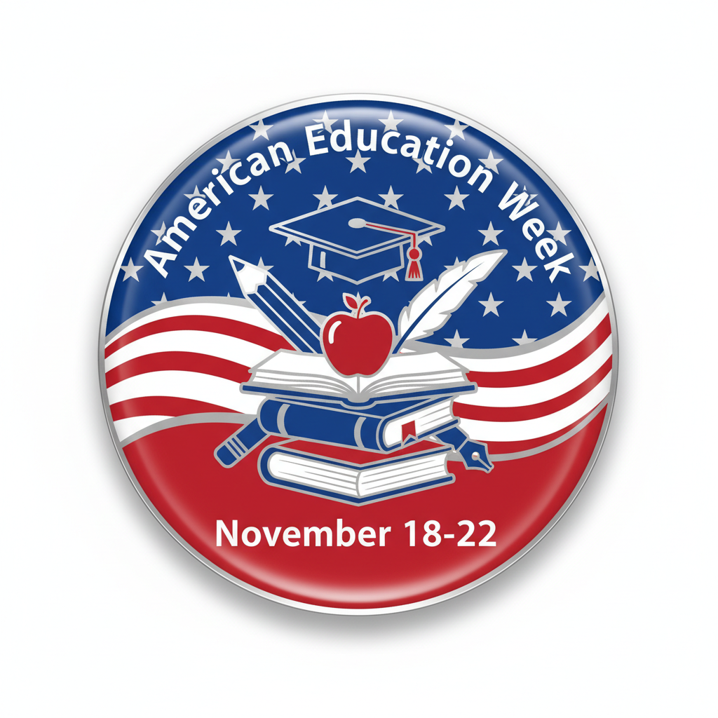 American Education Week (November 18-22) Pinback 2.25-inch