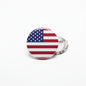 2.25-inch round American flag pinback with metal clasp back