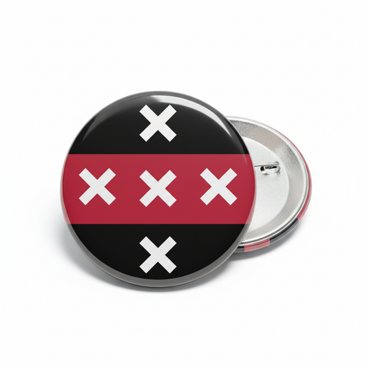 Amsterdam City Flag Pinback 2.25-inch