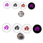 8-piece set of round pinback buttons with anarchist symbol; backs included