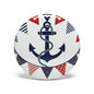 Anchor bunting pinback button with patriotic stars and stripes