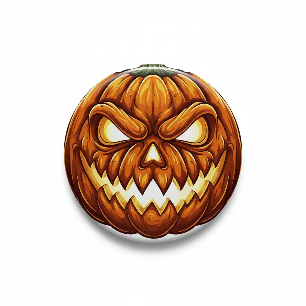 Angry Pumpkin Halloween Pinback 2.25-inch