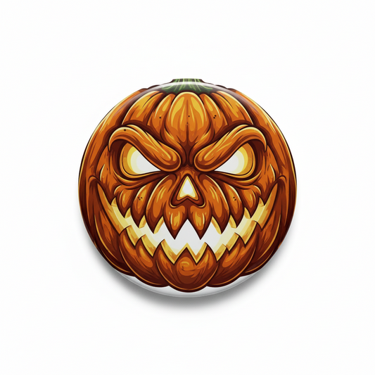 Angry Pumpkin Halloween Pinback 2.25-inch