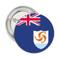 Anguilla flag pinback button, 2.25-inch with circular metal backing