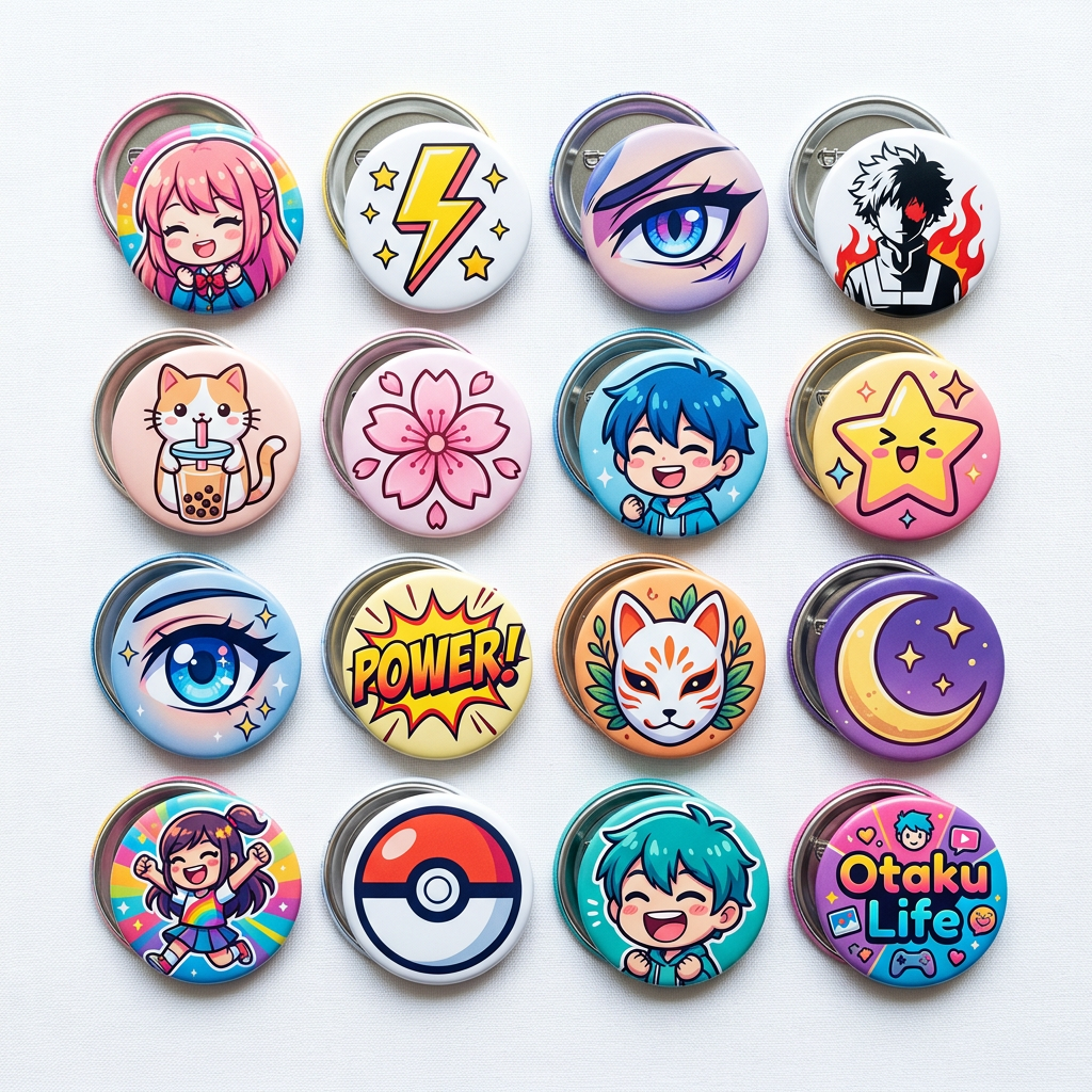 Anime Assorted Pin Button 1.25-inch 32 Pcs