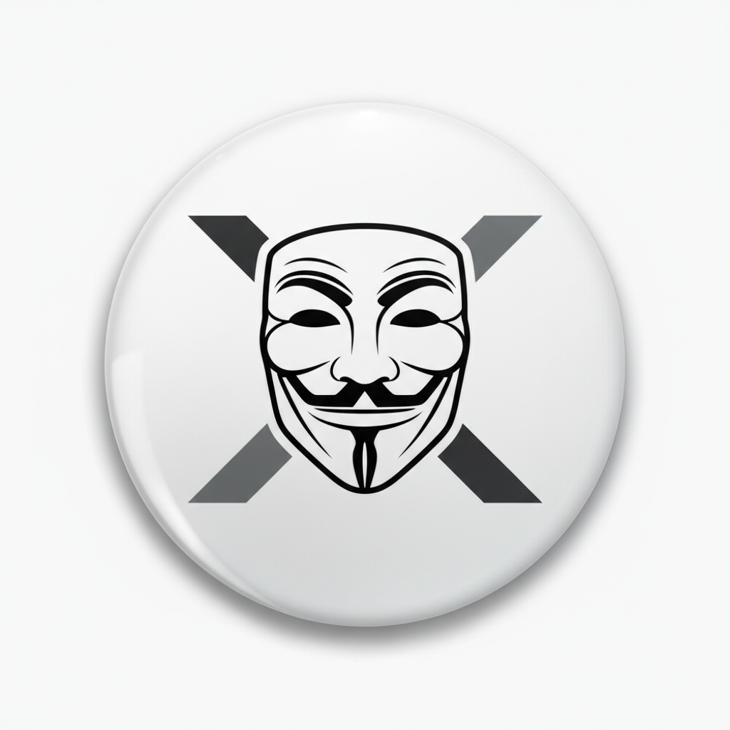 Anonymous Twitter (X) Pinback 2.25-inch