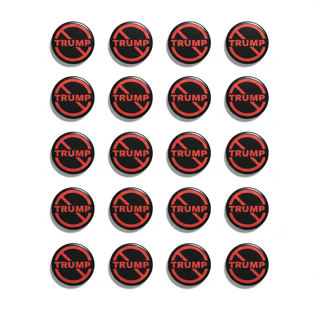Anti Trump Black Red Pinback 2.25-inch 12 Pcs - My Pinbacks