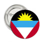 Antigua and Barbuda flag pinback button with sun and blue red white triangle