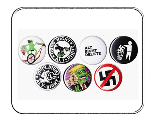 Collection de pinbacks politiques anti-Trump et anti-alt-right 1,24" 7 pièces