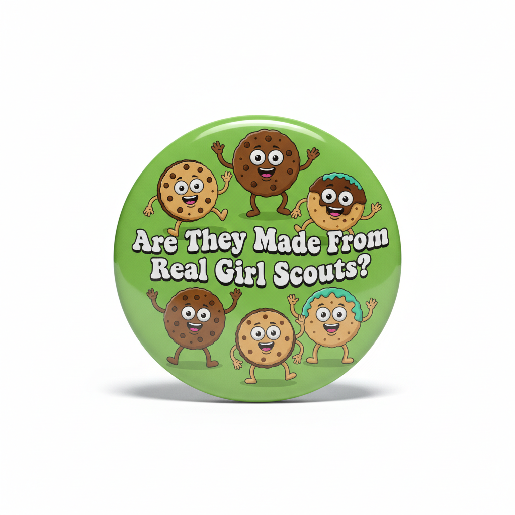 Are they made from real Girl Scouts? Pinback 2.25-inch