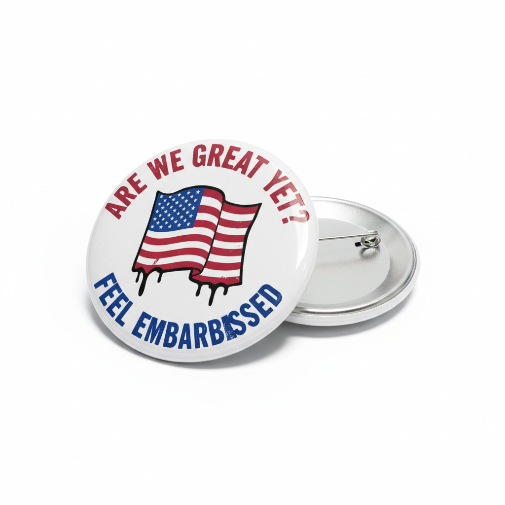 Are We Great Yet Feel Embarrassed Anti Trump Pinback 2.25-inch