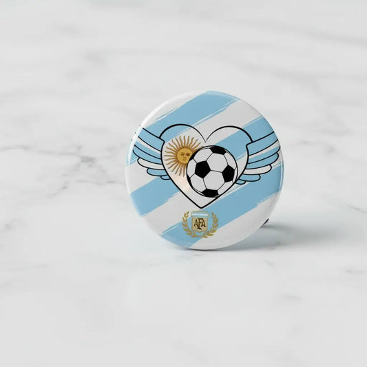 Argentina Football Soccer Love Heart Pinback 2.25-inch - My Pinbacks