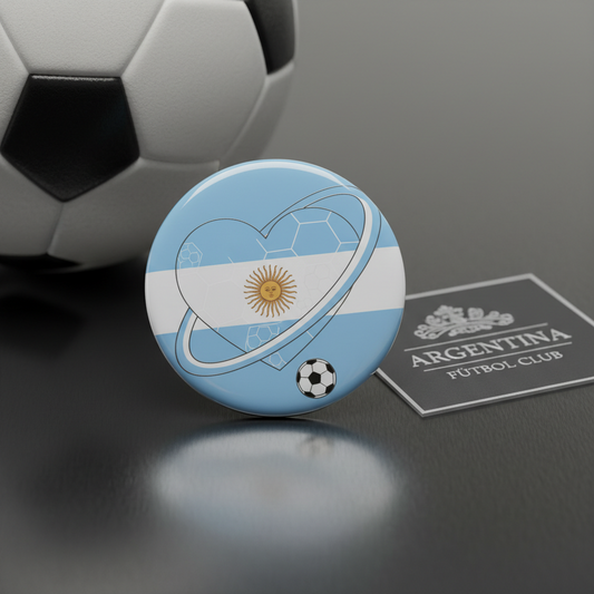 Argentina Football Soccer Love Heart v2 Pinback 2.25-inch